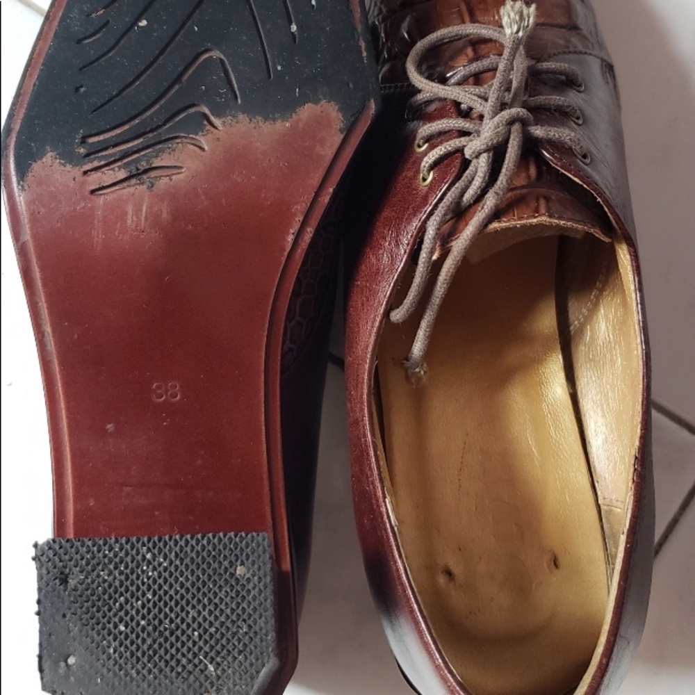 Women’s US 8 Brown Croc Leather Exotic Heels - Picture 5 of 7